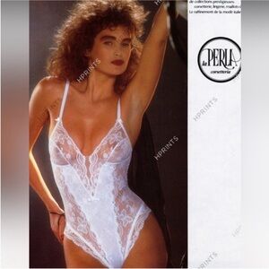 La Perla documented Vintage Elegant White Bridal Lace Bodysuit